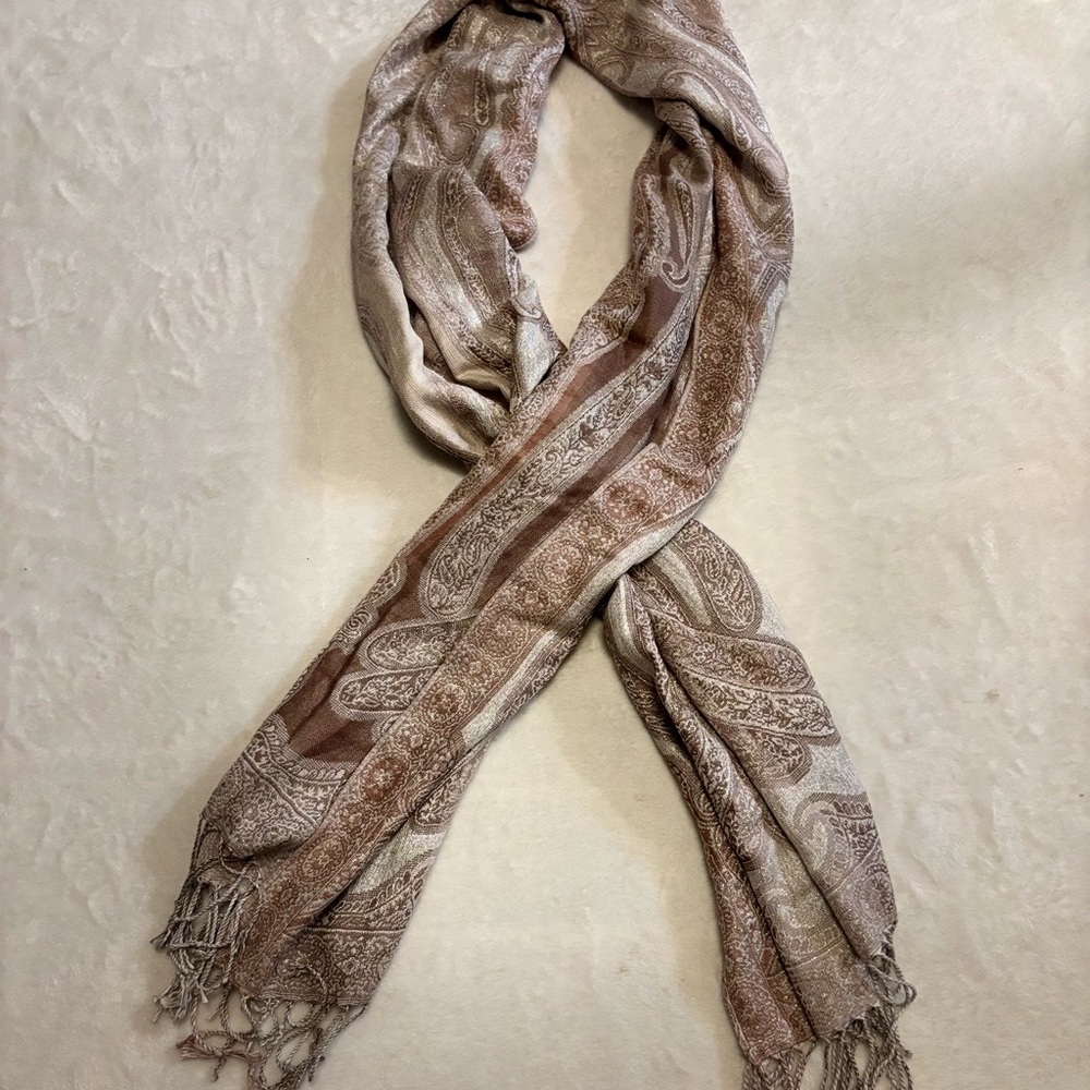 Croft & Barrow Brown and Cream Scarf NWOT